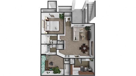 Floor plan for 2 beds, 2 baths, 1100 sqft